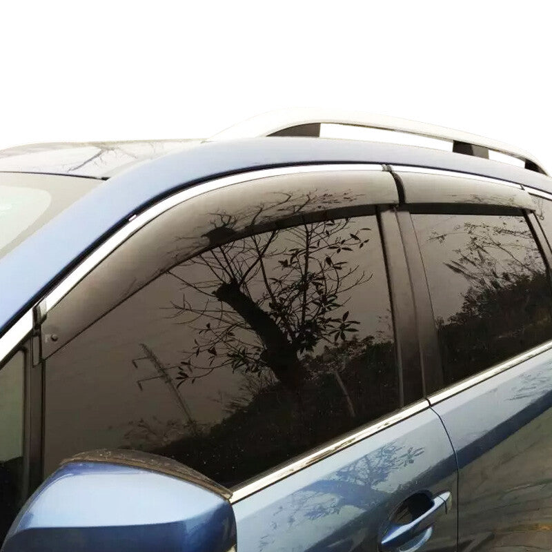 Window Visor Sun Rain Deflector W/Stainless Steel Trim for Subaru Forester 14-16 n
