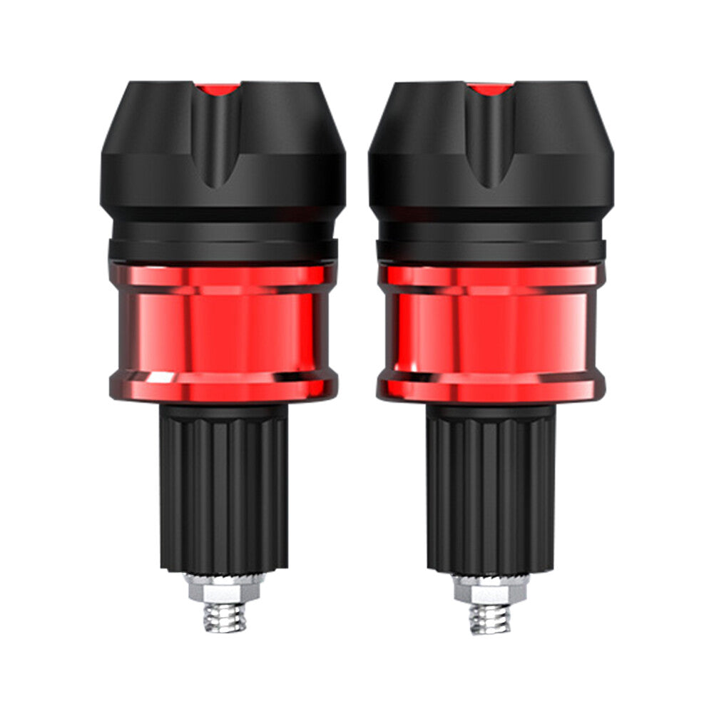 Pair CNC Aluminum Motorcycle ATVs Handlebar Grips Bar End Cap Plugs Slider Red Q