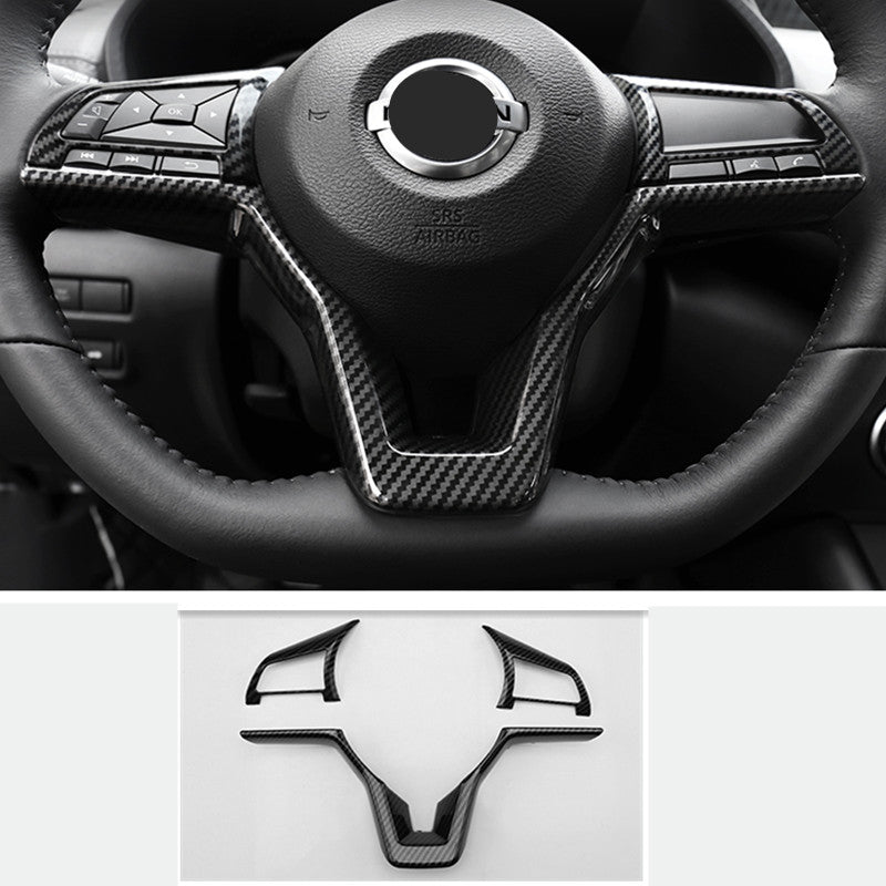Carbon Fiber Look Inner Steering Wheel Moulding Trim 3P for Nissan Versa 20-2023