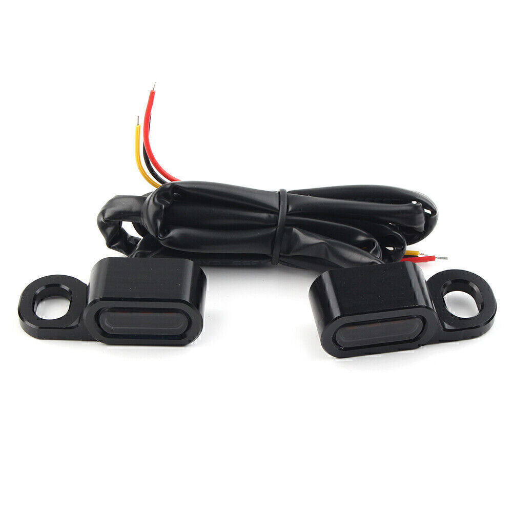 for Mini LED Handlebar Turn Signals Indicator for Harley Touring Street Glide 14-20 Q
