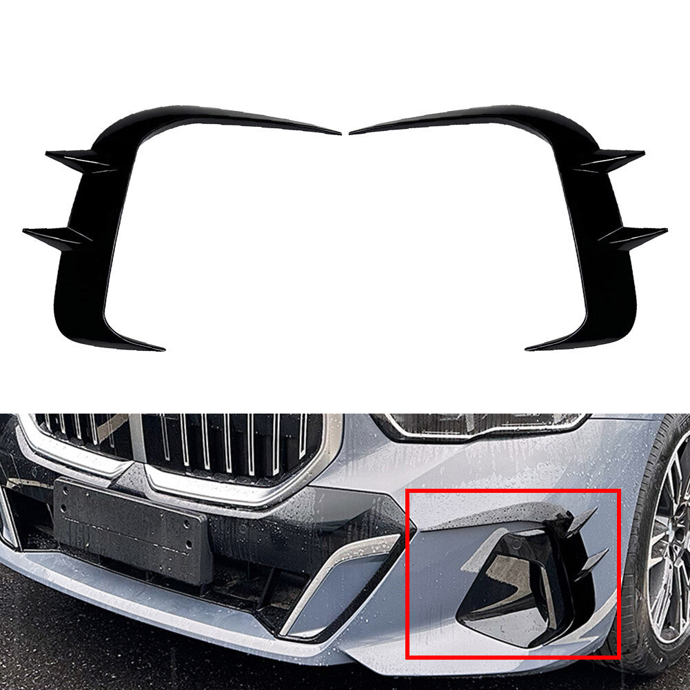 Front Bumper Spoiler Wind Knife Grille Trim for BMW I5 G60 G61 M Sport 24+ Black