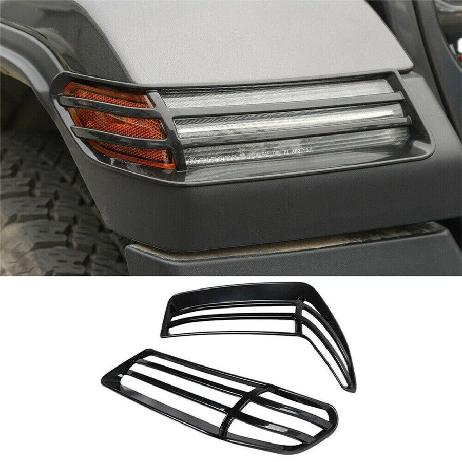 Car Black-Front Wheel Eyebrow Lamp Cover Trim for Jeep for Wrangler JL,JT 2018-2022
