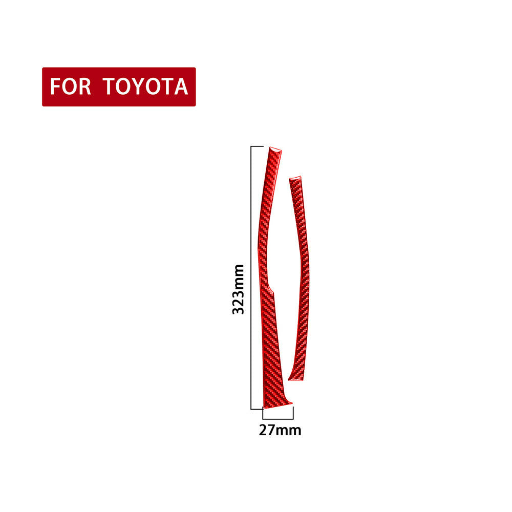 2¡Á Red Carbon Fiber Center Gear Shift Side Panel Trim For T@yota for Corolla 2014-18
