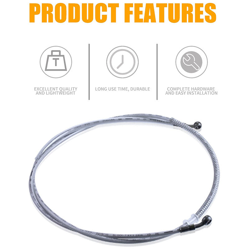 70.87 M10 Motorcycle Brake Oil Hose Line Stainless Steel End Braided US v