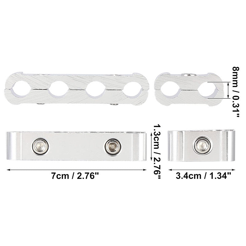 3x Aluminum Engine Spark Plug Wire Separator Divider Organizer Clamp Kit Silver Q