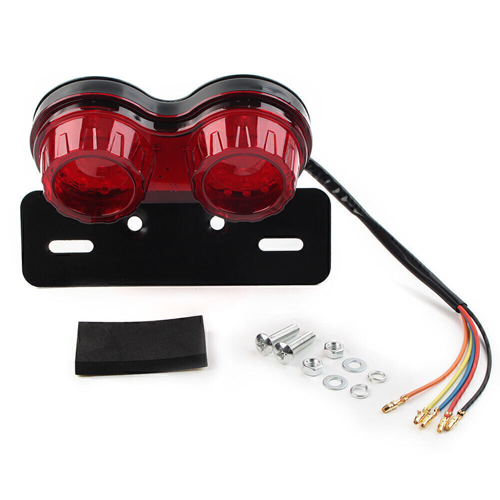 Red Integrated Tail Light Dual Turn Signal Brake License Plate Lamp Q