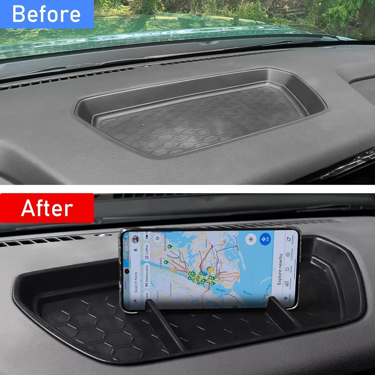 Compatible with Frontier 2022+ PVC dashboard storage tray, storage box, and phone holder. n
