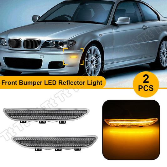 LED Front Bumper Side Marker Light Reflectors for 2004-06 for 3 E46 Coupe - v