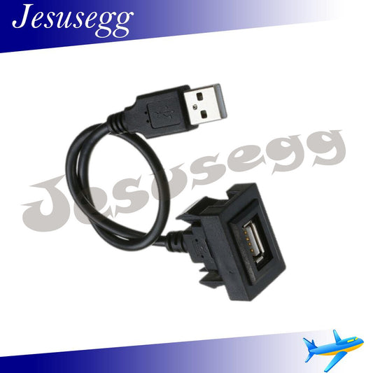 Black Fits for Toyota Car Dashboard Flush Mount USB A Male to Female Extension Cable