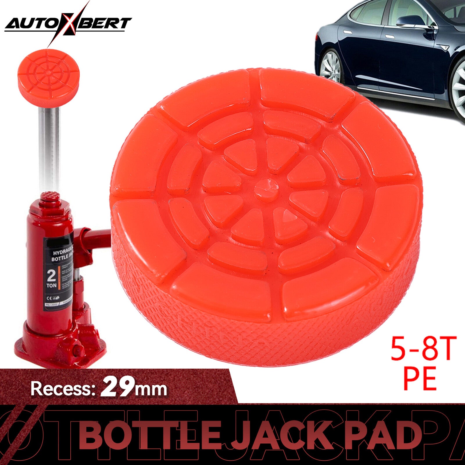 Polyethylene Bottle Jack Pad 29mm Hole Jacking Point For Most 5-8Ton Bottle Jack