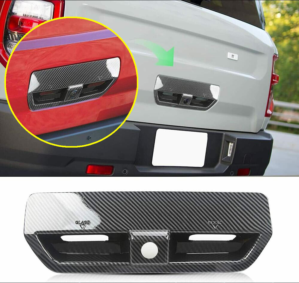 For 2021-2023 Bronco Sport Carbon Look Tailgate Rear Trunk Door Handle Trim v