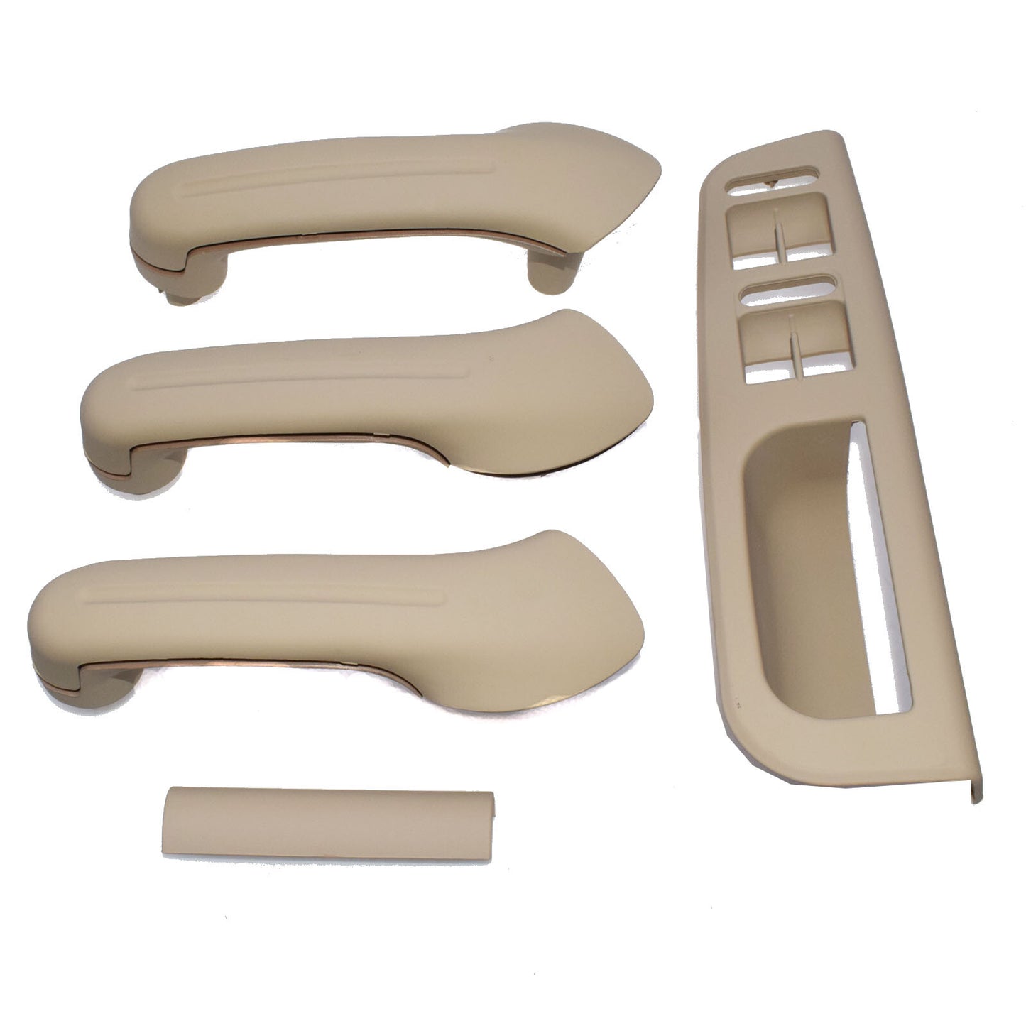 for for VW for Golf MK4 Beige Inner Door Grab Handle Cover Switch Bezel Trim 5 pcs New - v