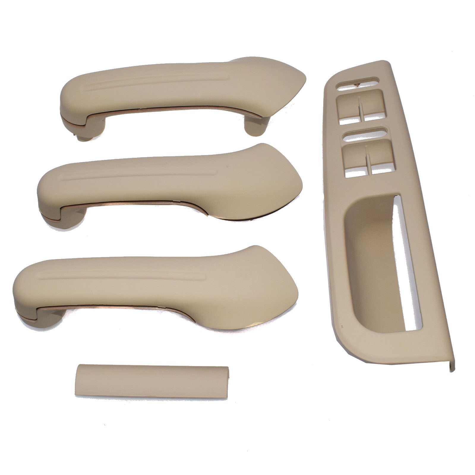 for for VW for Golf MK4 Beige Inner Door Grab Handle Cover Switch Bezel Trim 5 pcs New - v