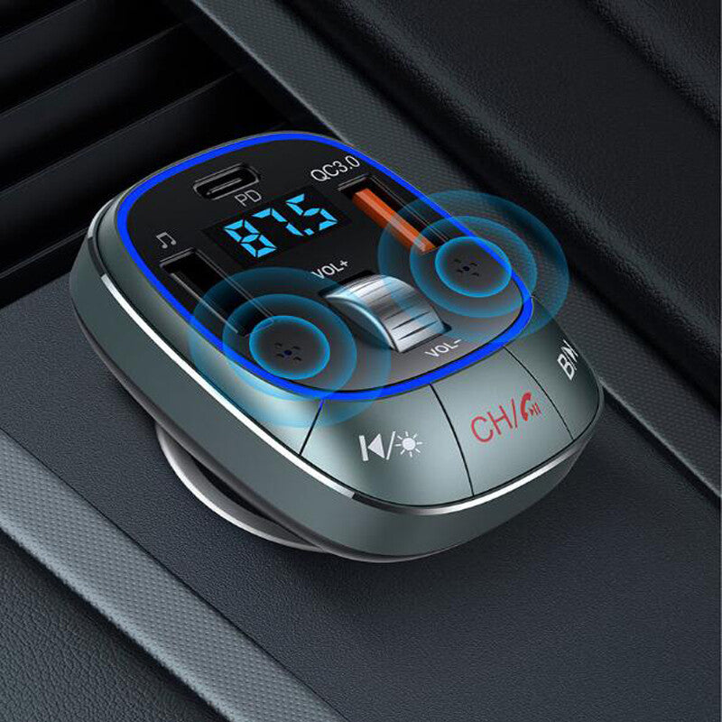 Car Bluetooth adapter FM transmitter hands- calling and audio receiver music n