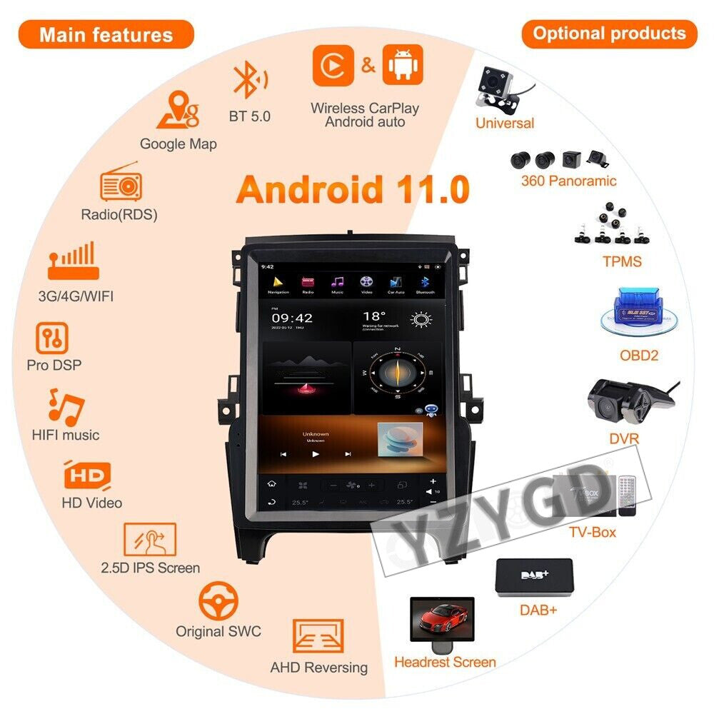 for Ford Ranger 2015-2019 Android CarPlay Car Radio Stereo Receiver Screen 64GB