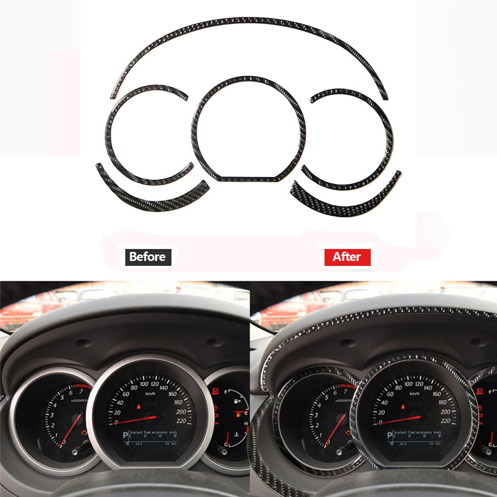3Pcs Carbon Fiber Interior CD Console Cover Trim for Subaru Forester 2009-2013 v