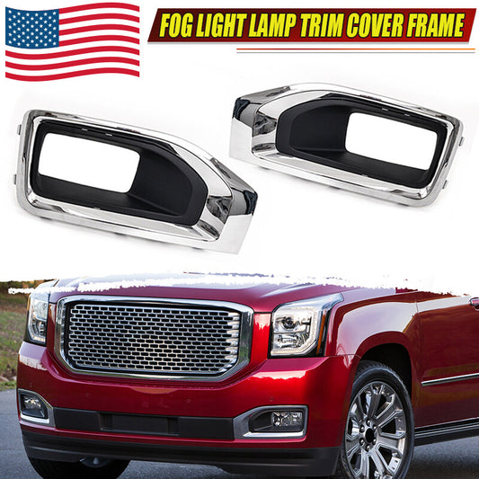 Front bumper fog light bezel cover replacement for GMC for Yukon 2015 - 2020 XL - v