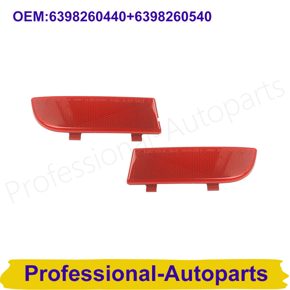1Pair Rear Bumper Reflector Light for Mercedes Benz W639 2003-2014 No Bulb Cover Q
