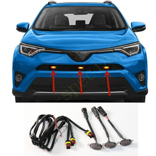 for Toyota RAV4 2013-2018 Front Grille smoke LED Light Style DRL Lamp