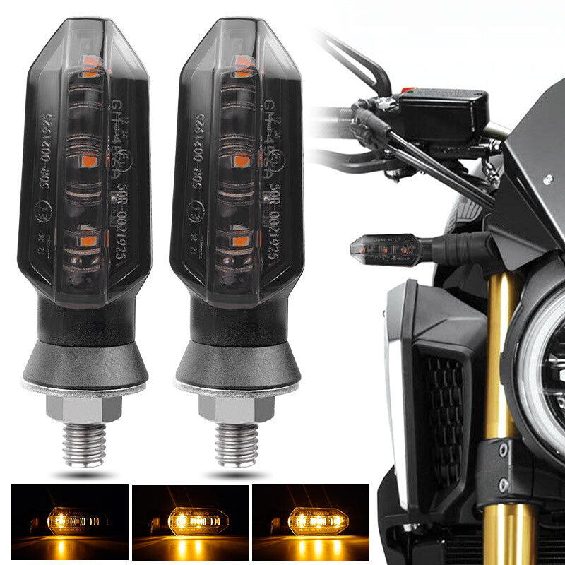2x Motorcycle LED Turn Signal Blinker Light Indicator Smoke Amber 12V Universal