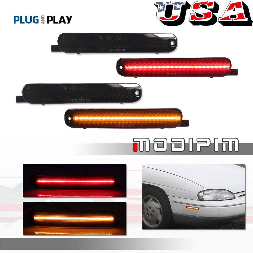 4pcs Smoked Lens LED Side Marker Lights for 95-01 for Lumina and 95-99 Monte Carlo - v