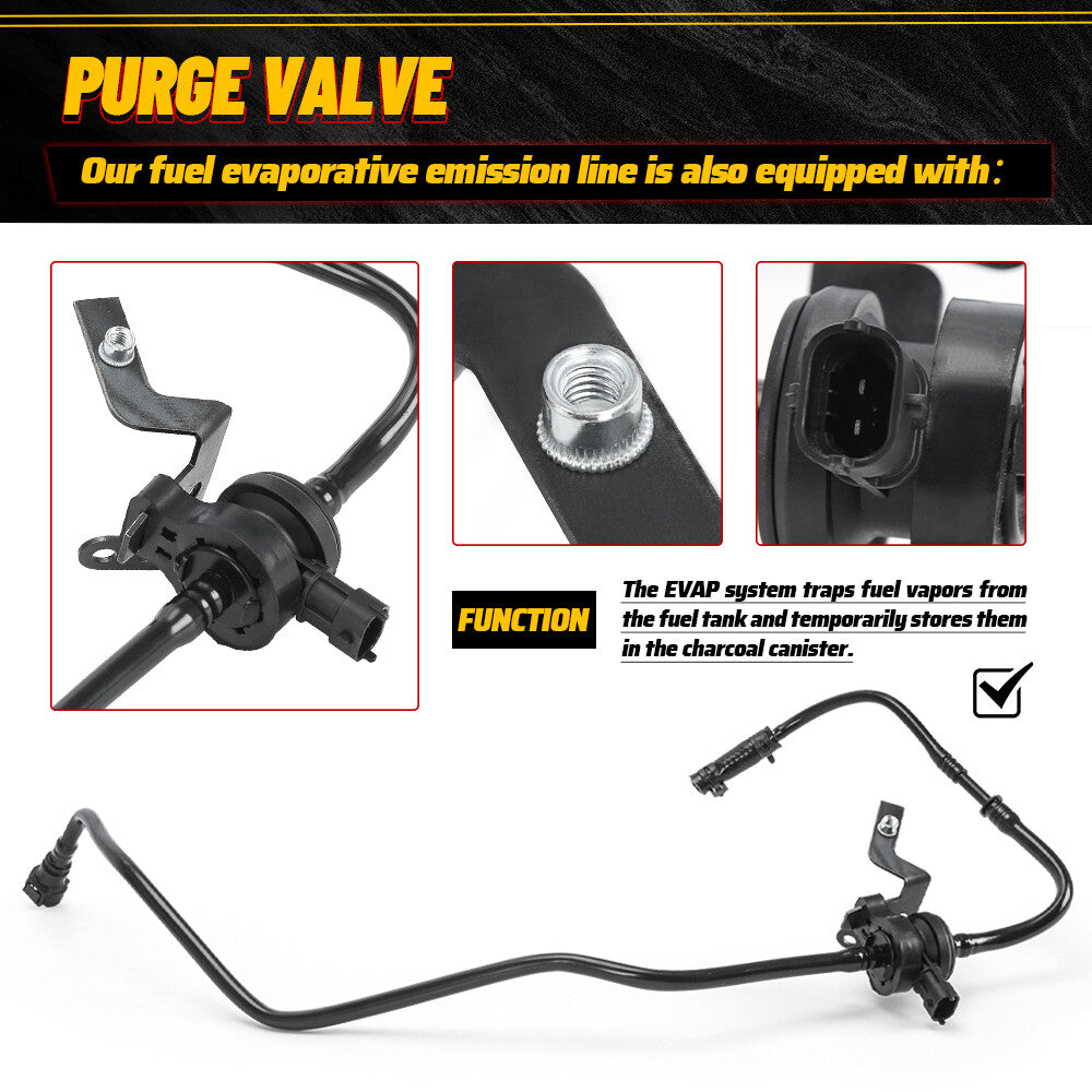 For 2014-2019 Fiesta for Ford Fuel Vapor Vent Purge Valve VMV Hose 1.6L Non-turbo