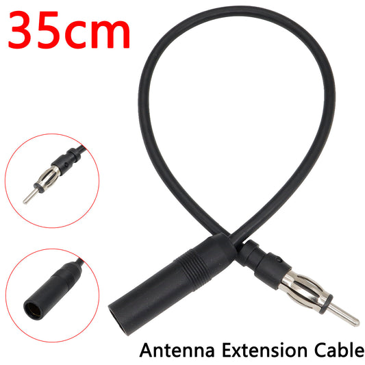 Car Radio Antenna Aerial Extension Coax Cable Lead 35CM Male to Female Connect Q