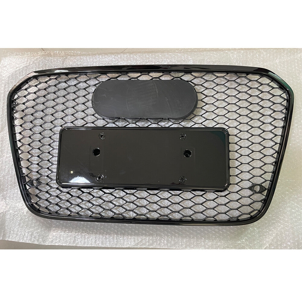 Front Bumper Grille Honeycomb Grill Fit for Audi A6C7 2012 2013 2014 2015 Black