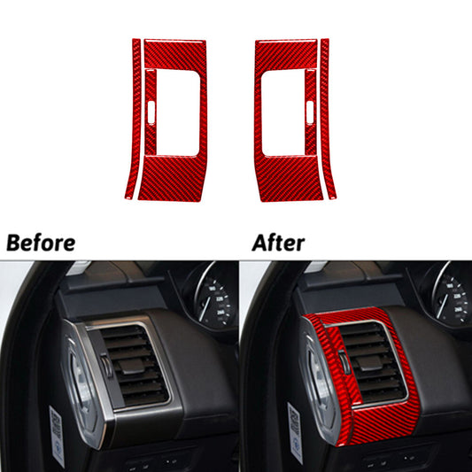 6X Red Carbon Fiber Dashboard Air Vent Trim For Land for Range Rover Sport 2014-17