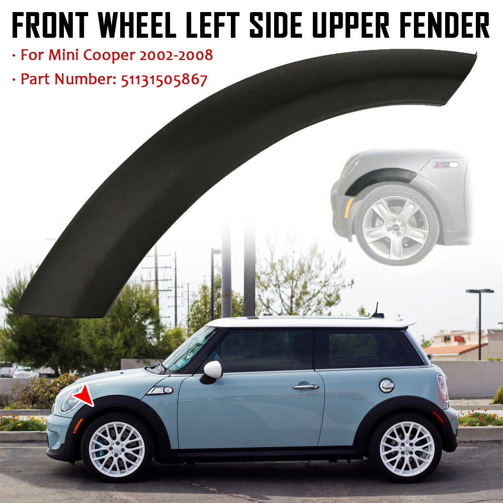 Front Left Wheel Arch Trim Fender on Hood 51131505867 for BMW for MINI Cooper 02-08