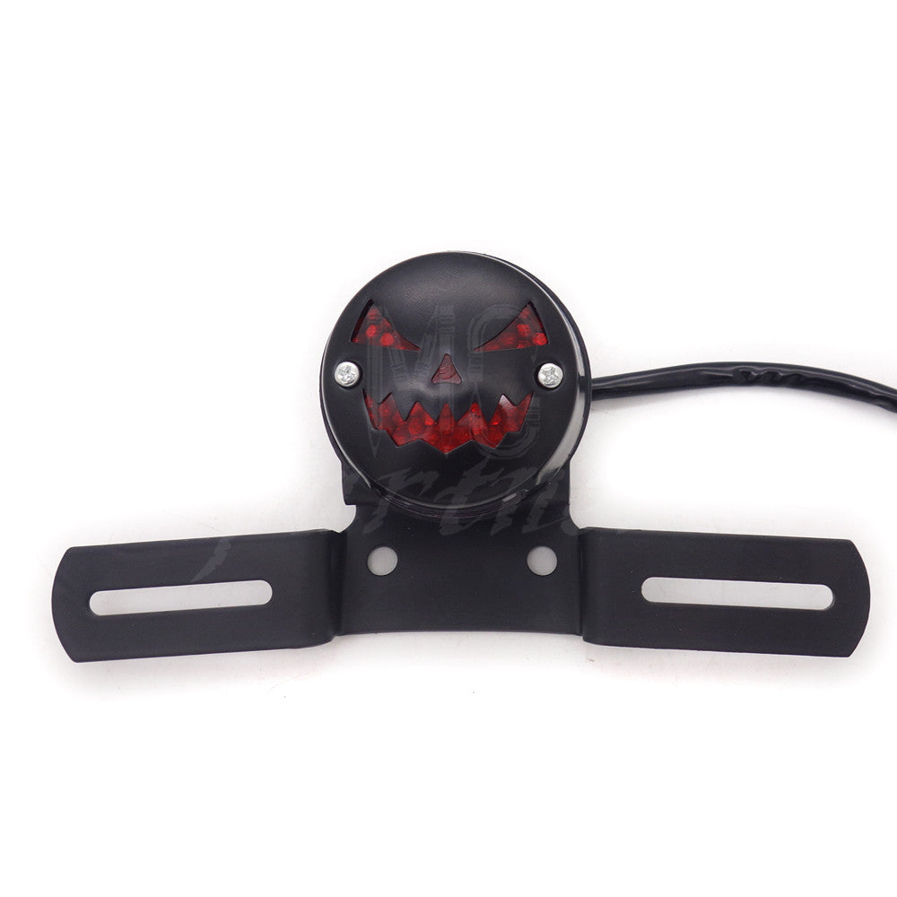 Motorcycle LED Vintage Pumpkin Tail Brake Light For Cafe Bobber Cruiser Chopper Q