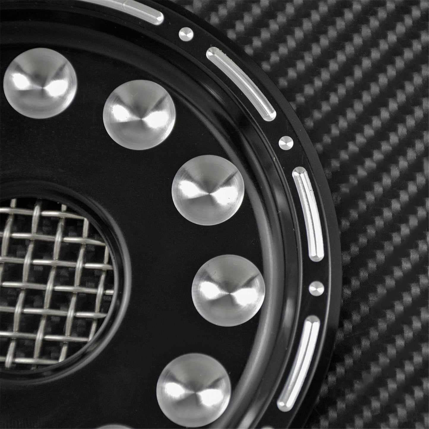CNC Black Dots Front Pulley Cover Fit For Sportster XL Iron 883 1200 48 2004-up Q