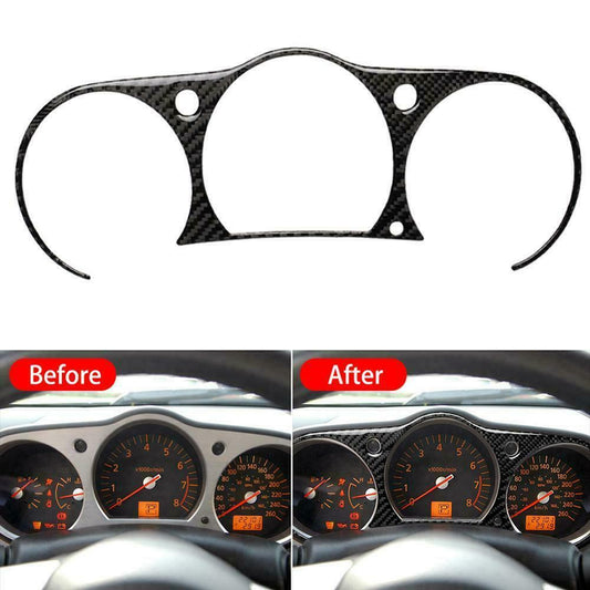 Carbon Fiber Gauge Instrument Cluster Bezel Cover Fit for Nissan 350Z Z33 03-08