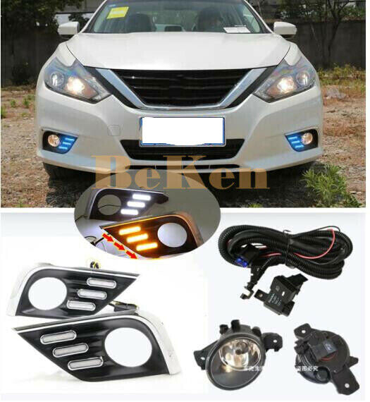 for Nissan Altima 2016-2018 Fog Lights LED DRL Daytime Running Lamps Harnes Kit