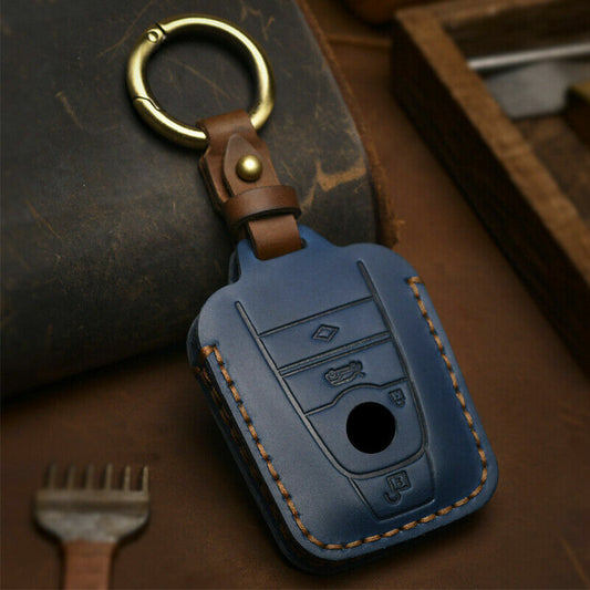 Leather Car for Smart Remote Key Shell Cover Fob Skin Case Fit for BMW i3 i8 Q