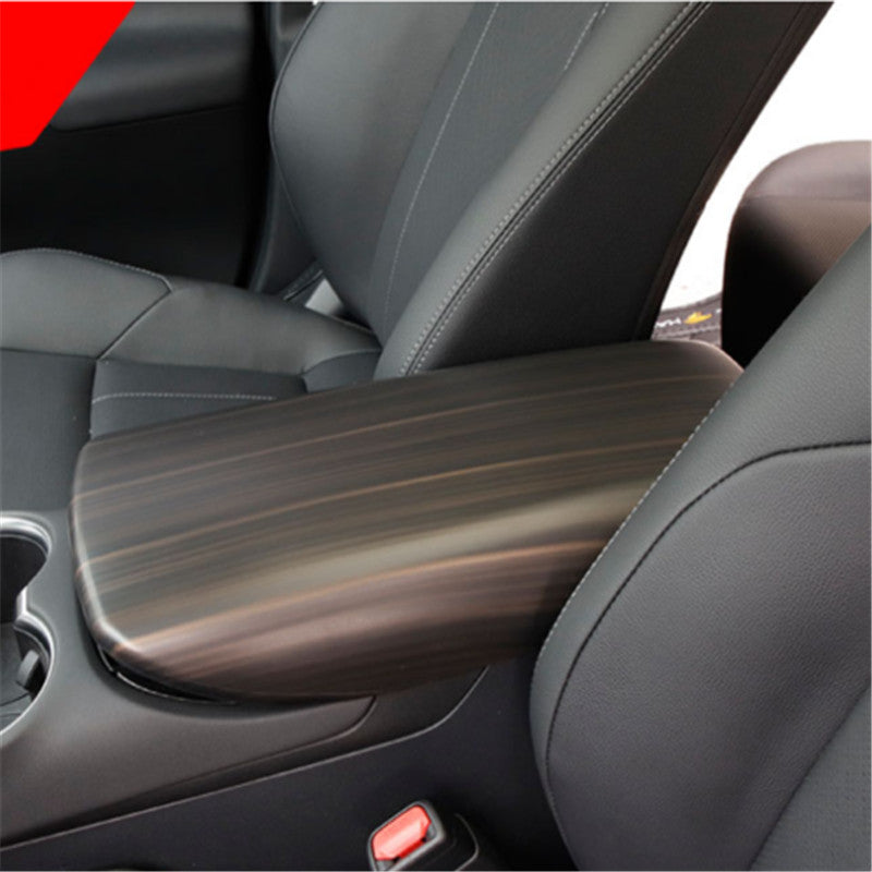 Wood Grain Central Armrest Box Decor Panel Trim Cover for Toyota Venza 2021-2023
