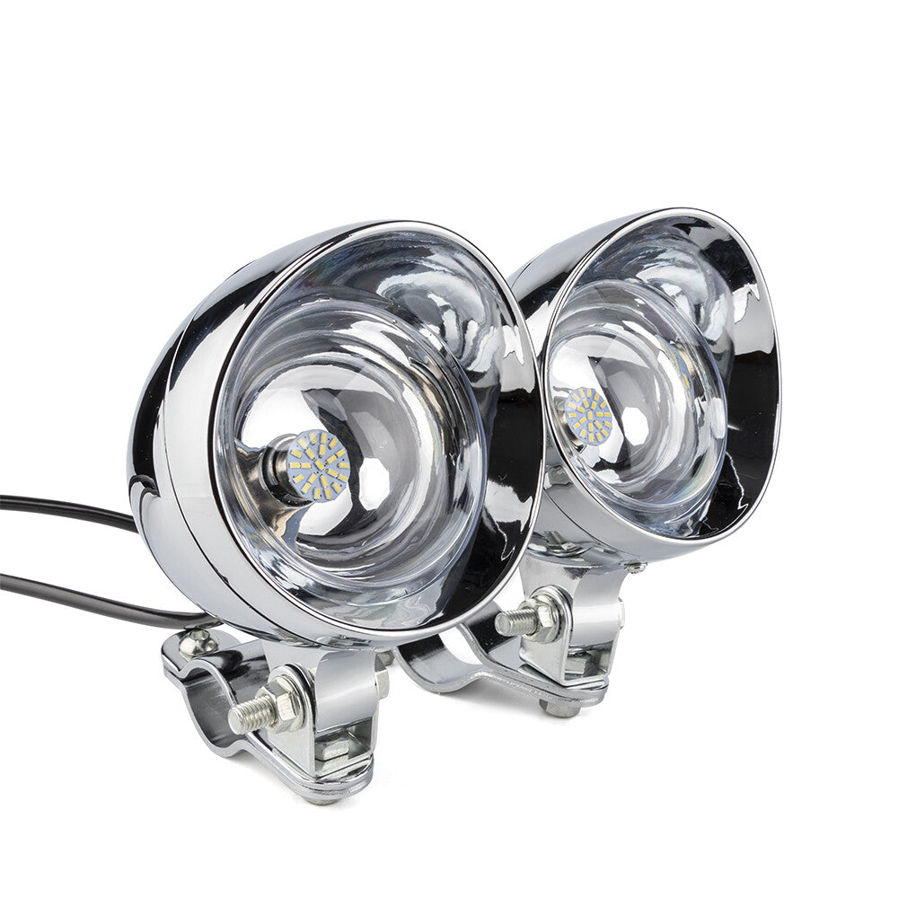 LED Bullet Passing Spot Fog Light With Guard Bar Mount Bracket Clamp Motorcycle Q