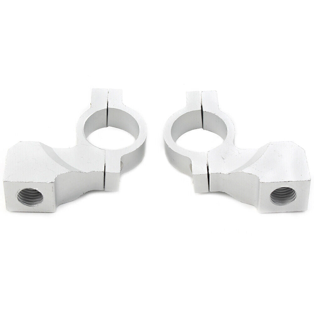 22mm 7/8'' Motorcycle Bike Handlebar Rearview Mirror Mount Bracket Clamp Silver Q