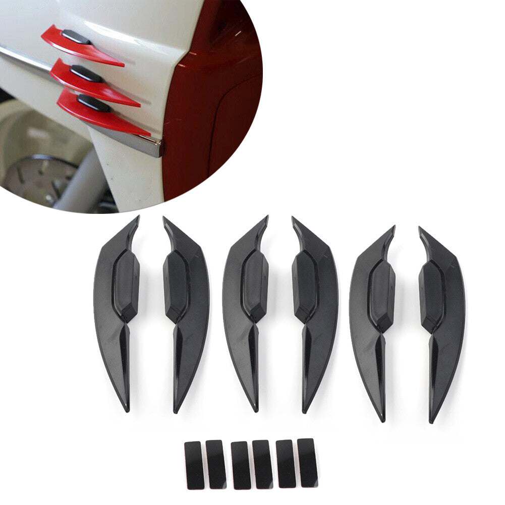 6¢ª Verkleidung Winglets Seitenspoiler Deflektor Air Wing Kit Universal Schwarz