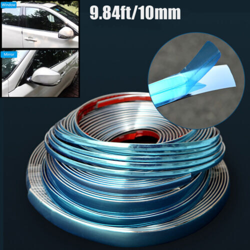 3/8(10mm) 3M Chrome Car Side Body Window Door Strip Bumper Protector Trim Tape