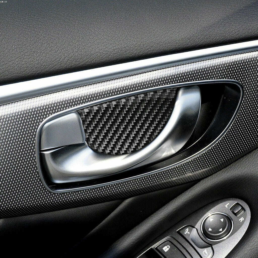 for Infiniti Q50 Q60 2014-2019 Carbon Fiber Inner Door Handle Bowl Cover Trim