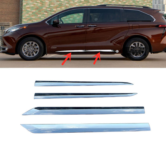 For 2021-2024 for Toyota for Sienna ABS Chrome Out Side Door Body Moulding Strip Trim 4X