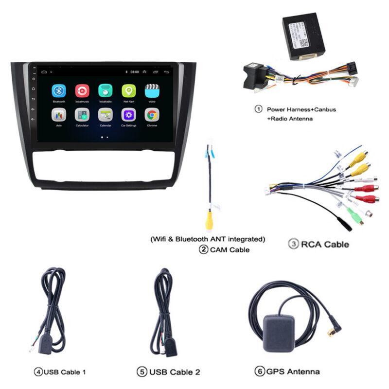 Radio, GPS, CarPlay, WiFi, FM radio for E81, E82, E87, E88, automatic AC, 9-inch Android 11, 2+32GB. n