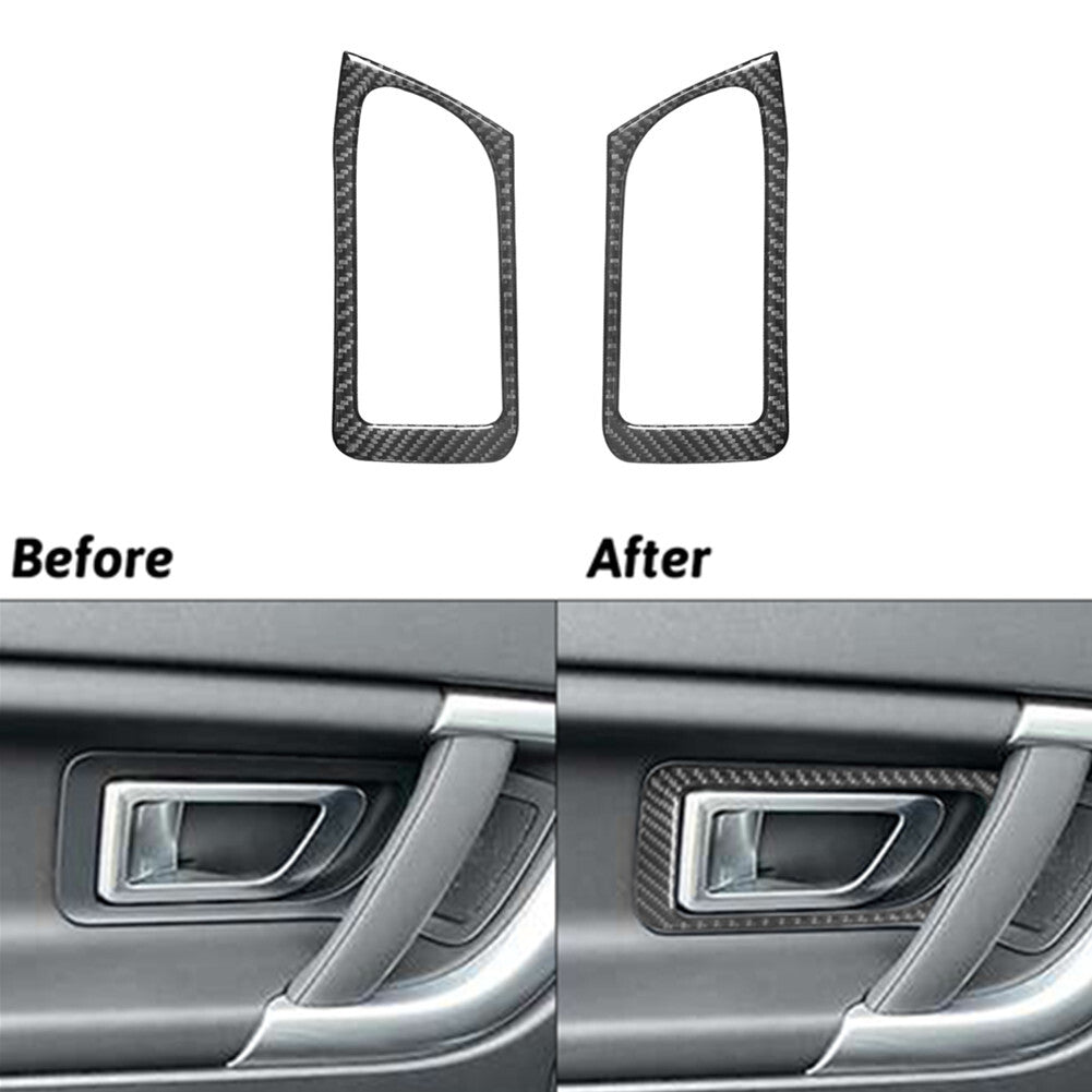 2X Carbon Fibre Rear Door Handle Trim for Land Rover Discovery Sport 2015-2019