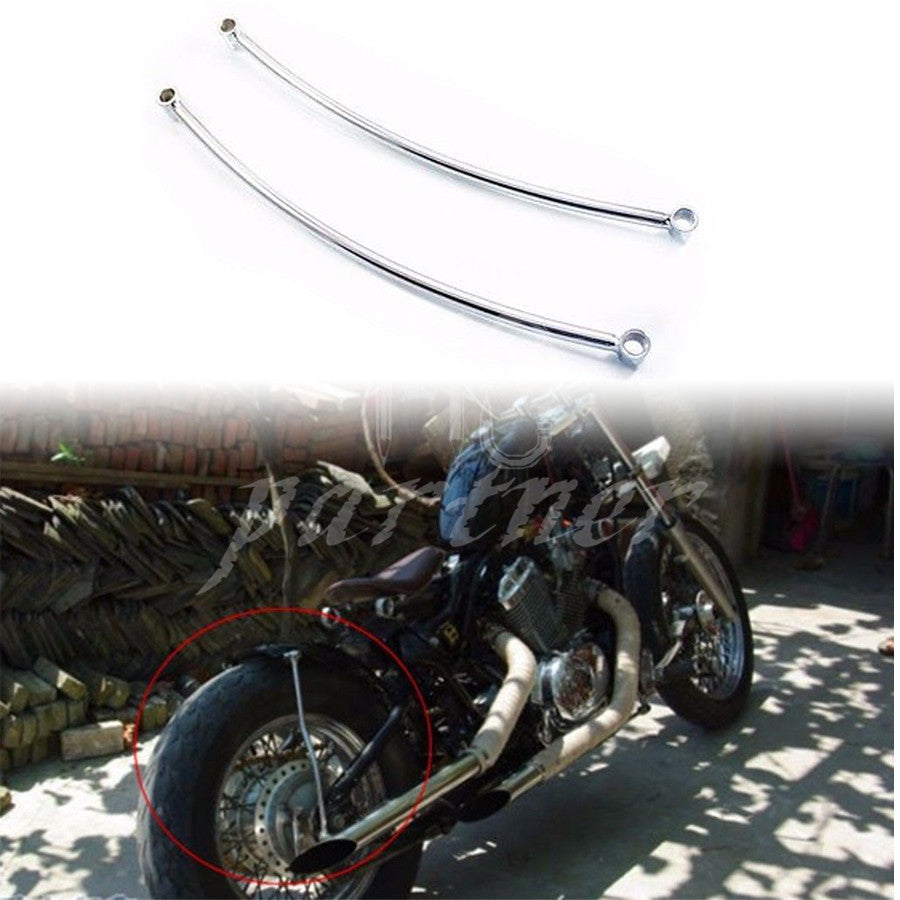 Chrome Rear Fender Rail Support Bracket Mount Holder for Harley Cruiser Bobber