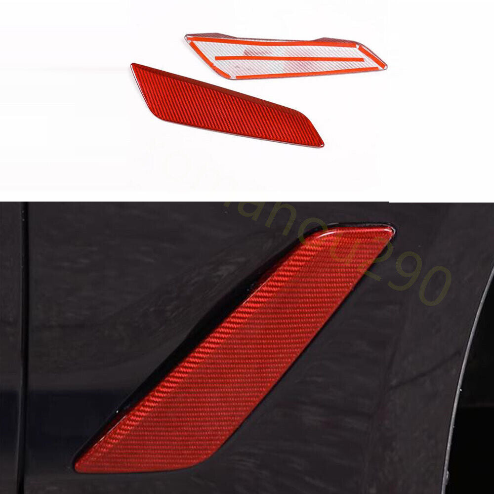 For 5 2017-2023 Red Carbon Fiber Front Bumper Spoiler Air Vent Trim n