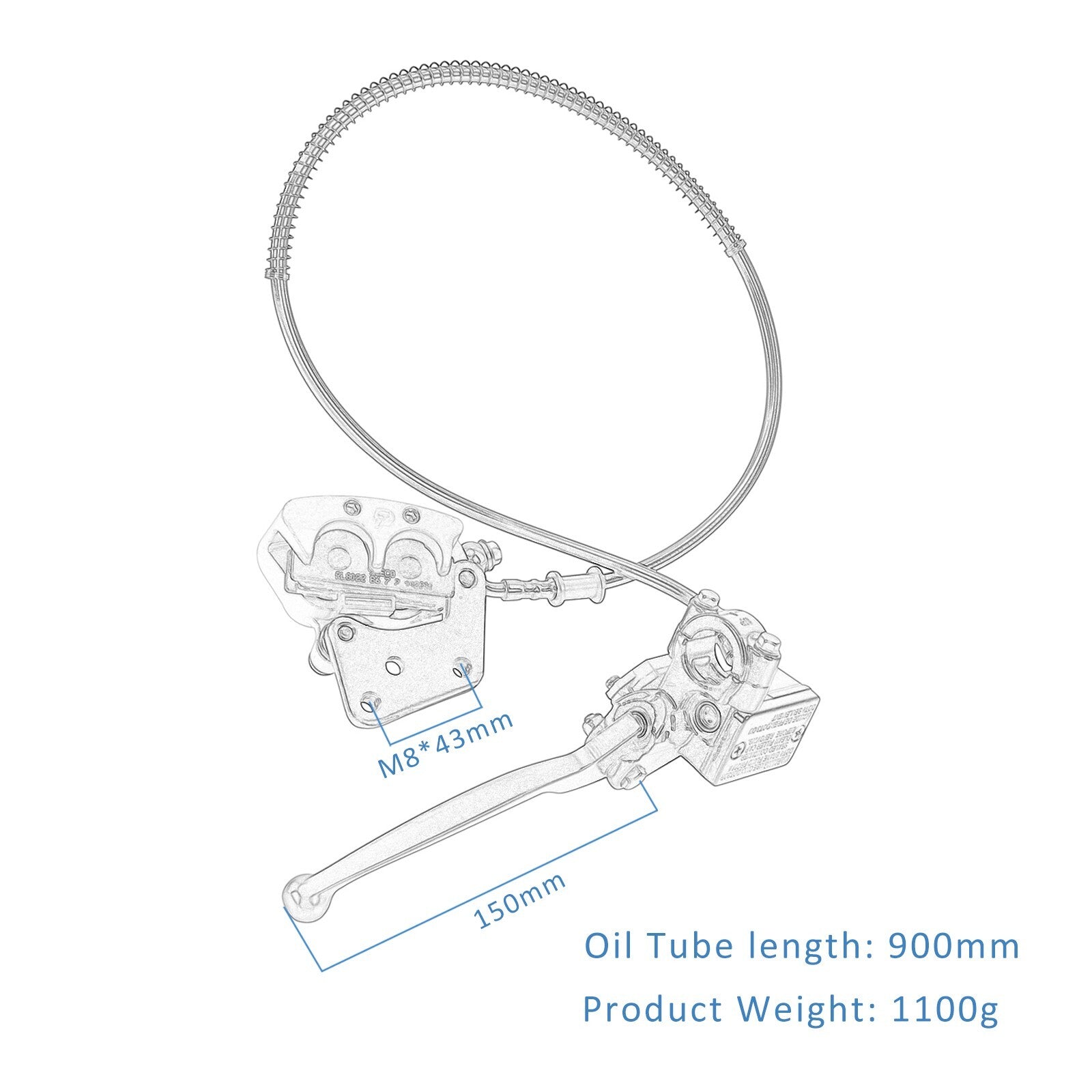 Front and rear disc brake calipers, cylinder bore bicycle Apollo cooler 110 125cc 150cc