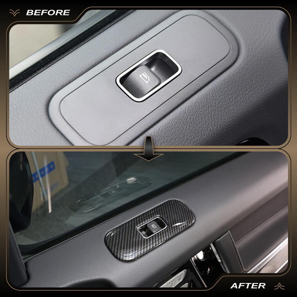 For 19-23 for Mercedes G-Class W464 Carbon ABS Window Lift Switch Panel Cover 4Pcs