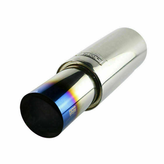 1x 3 inlet Straight Flow Racing Exhaust Muffler OD 4.5inch Body 5 500mm Blue