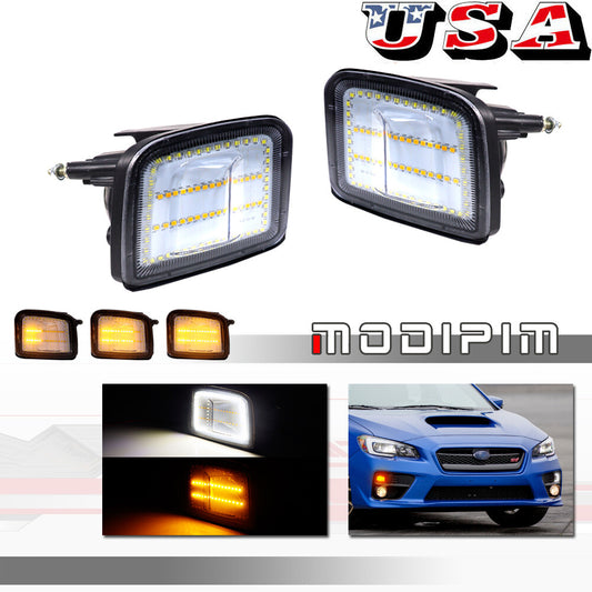 2pcs Clear Amber/White LED High Power Turn Signal 12V Fits 2015 - 2021 for Subaru WRX/STI- v